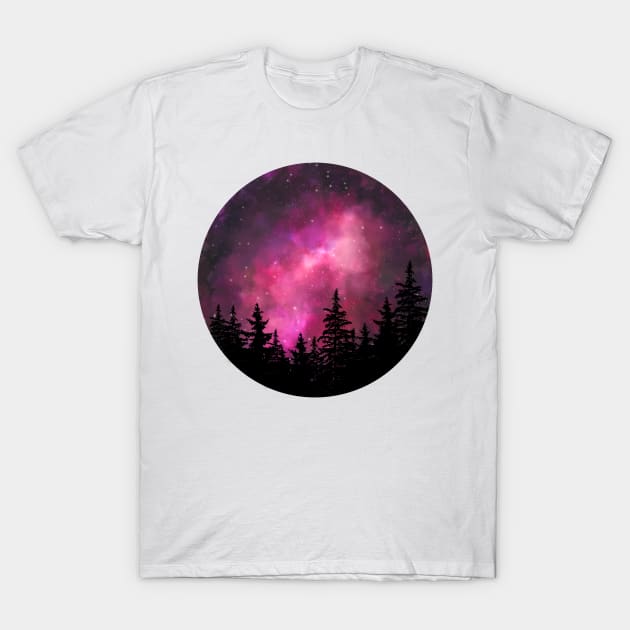 Pink galaxy T-Shirt by RosanneCreates